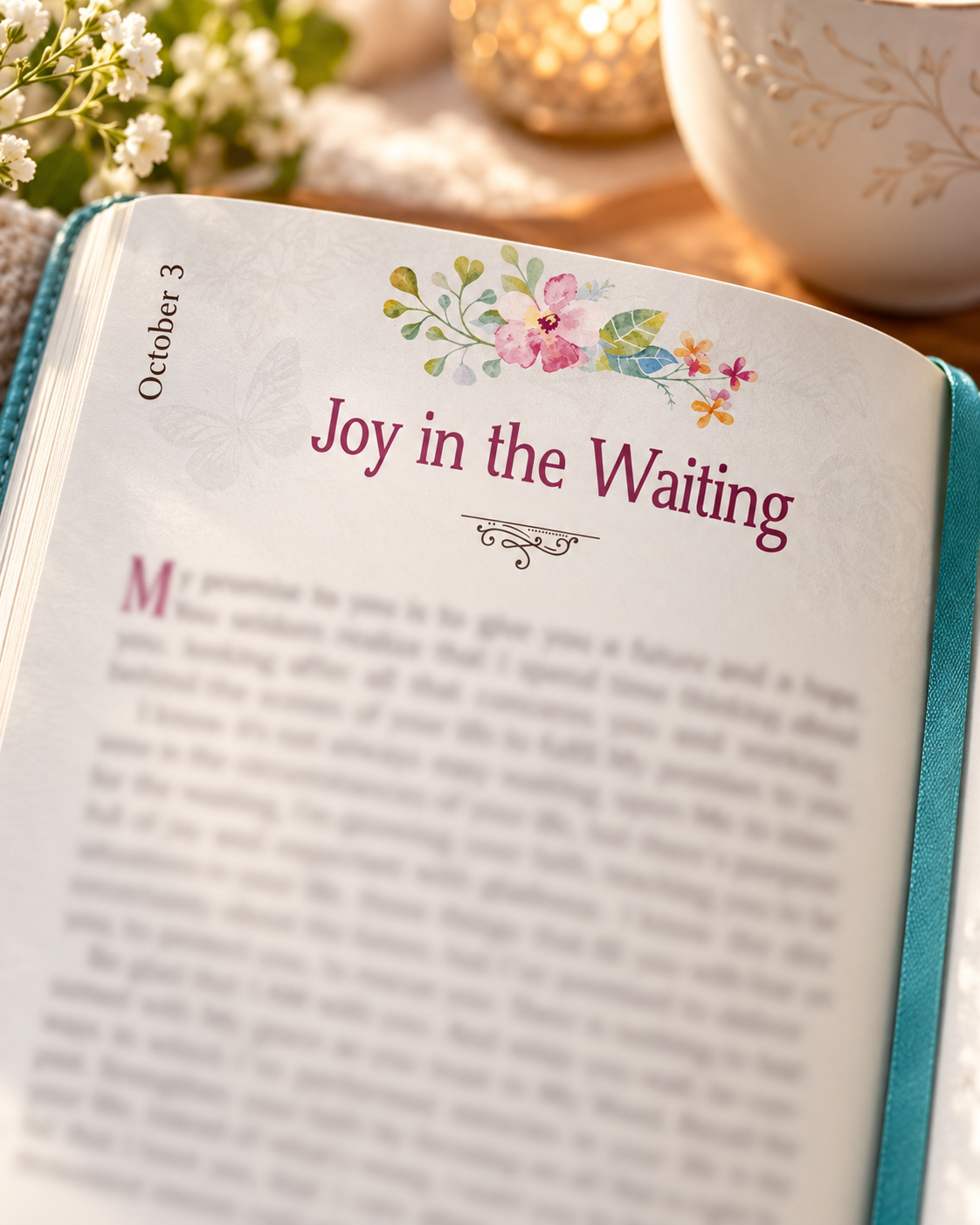 Joy in the Waiting Devotional page dated for October 3.